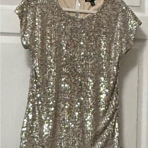 Cable & Gauge Glittering Gold Sequin Blouse